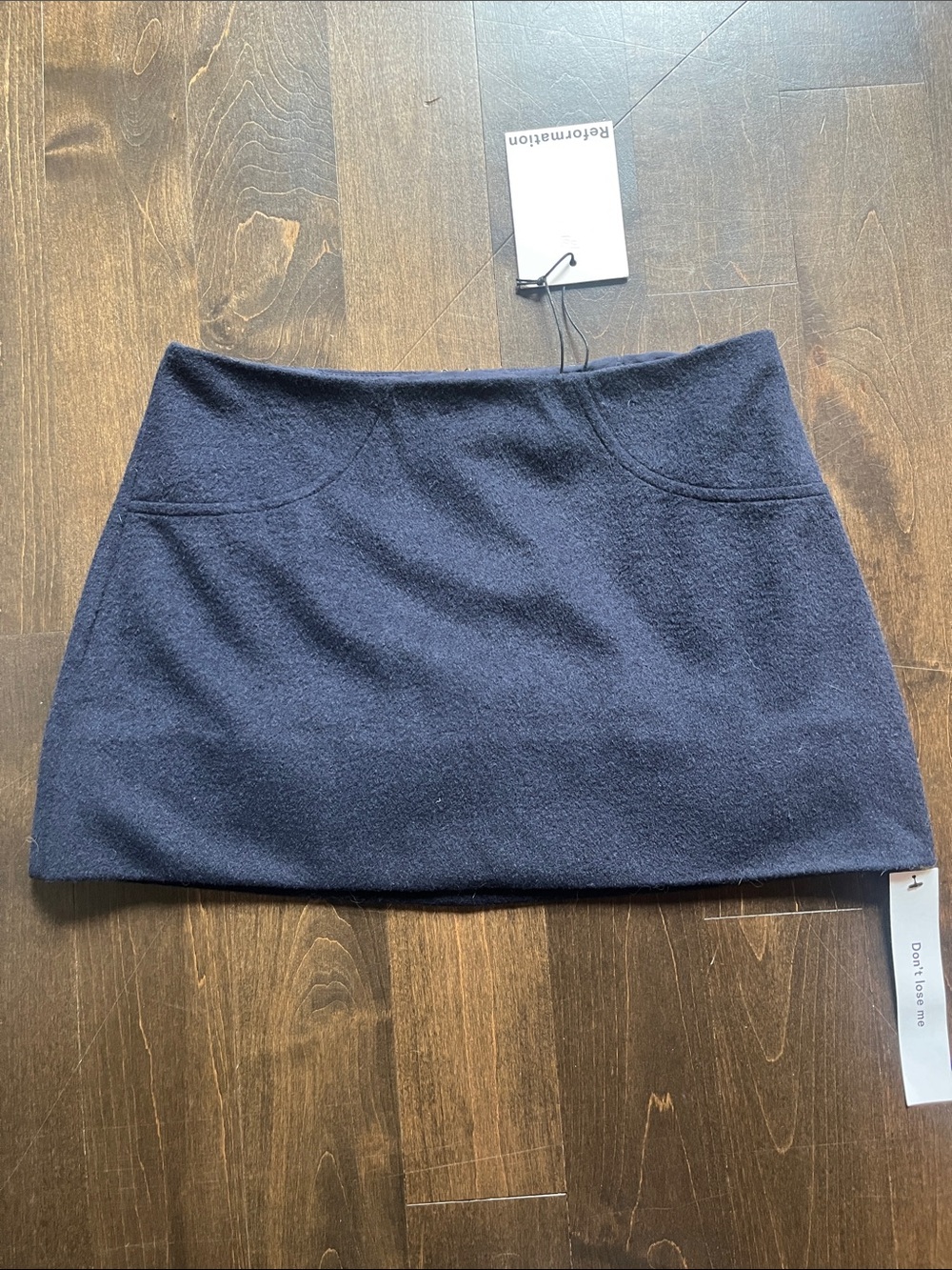 Reformation navy skirt
